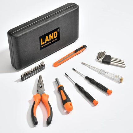 22pc Small Tool Kit with Toolbox for Household Repairs DIY & Garage Use