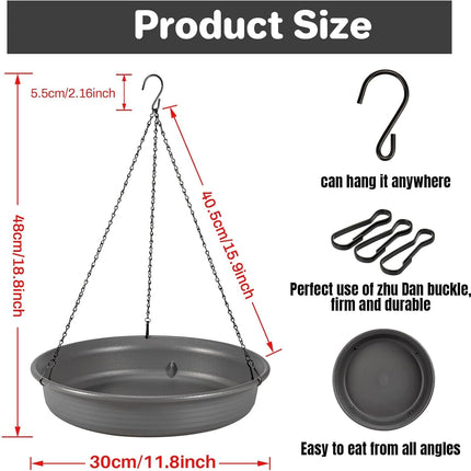 Hanging Bird Bath & Feeder – CARGEN Garden Tray, Water Bowl for Patio & Outdoors