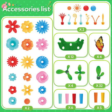 Flower Garden Building Toys – STEM Stacking Game for Girls 3–7 (148 PCS)