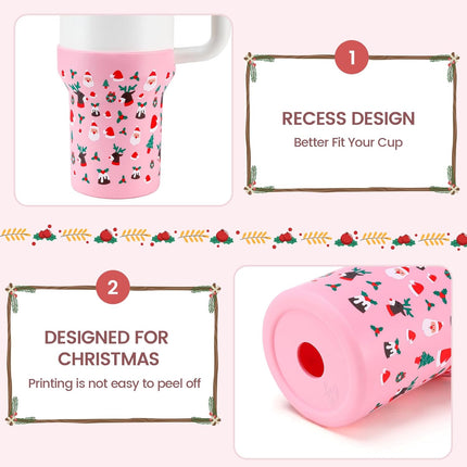 Christmas Silicone Boot Protector, Fits Stanley Cup 30oz/20oz, Sleeve Cover