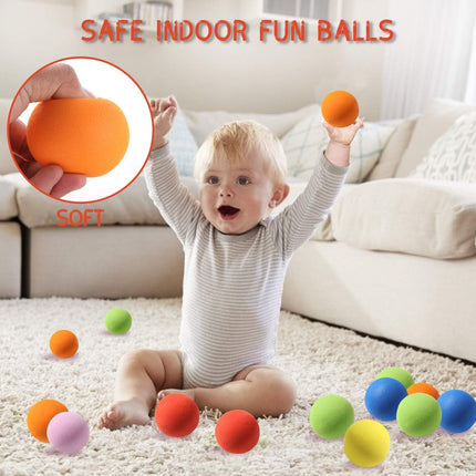 12 Pack Soft Foam Balls for Kids, 6cm Lightweight EVA Play Balls, Assorted Colours