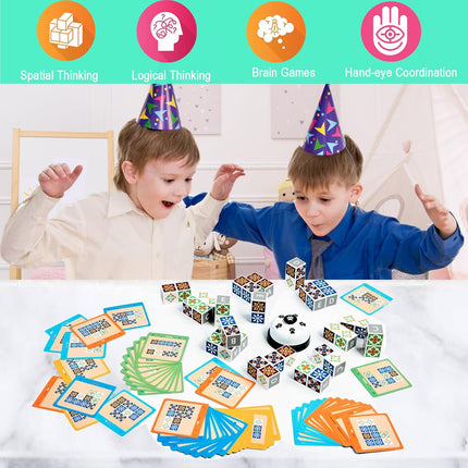 Wooden Match Puzzle Game – Pattern & Block Matching Toy for Kids & Adults