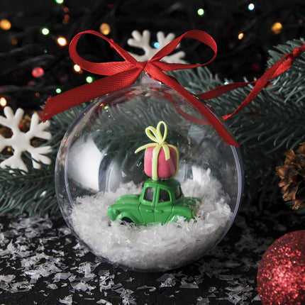 25PCS Clear Fillable Christmas Ornaments – 5 Different Sizes DIY Balls