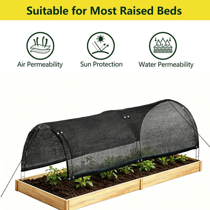 Garden Shade Kit with Hoops, 80% UV Block Plant Cover, Raised Bed Row Cover 78" L