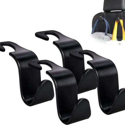 Car Seat Headrest Hooks – 4-Pack Universal Hanger for Handbag, Purse, Coat