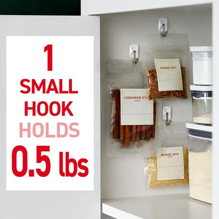16-Pack Small Wire Hooks with Adhesive Strips – Damage-Free Hanging