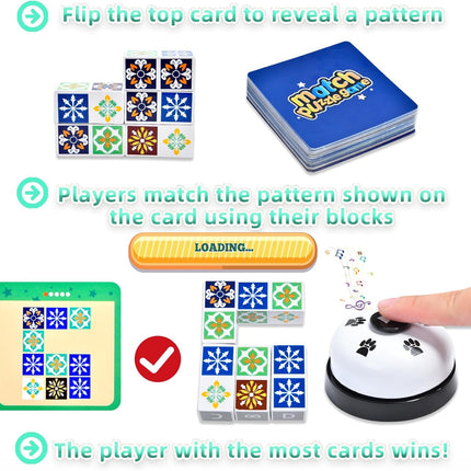 Wooden Match Puzzle Game – Pattern & Block Matching Toy for Kids & Adults
