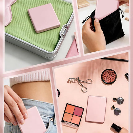 30X Magnifying Compact Makeup Mirror with Light, Rechargeable, 3 Lighting Modes, Pink