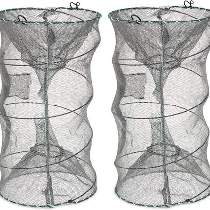 2-Pack Collapsible Fishing Bait Traps, Crab, Minnow, Crawfish & Shrimp Nets
