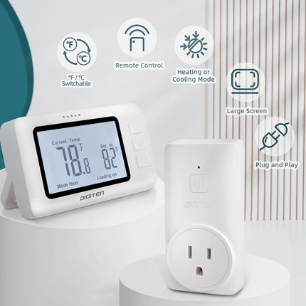 Wireless Thermostat WTC100 Pro – Easy Plug-In Temperature Controller