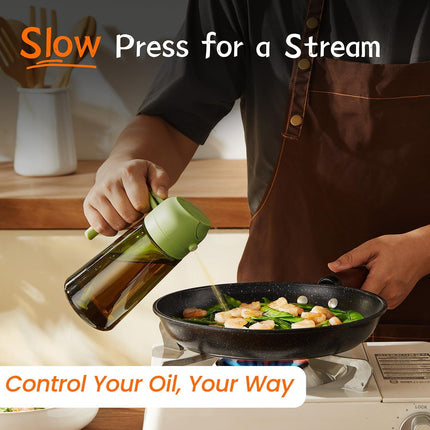 Original 16oz 470ml Olive Oil Dispenser Bottle Sprayer Black Green Kitchen Tool