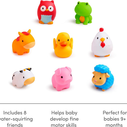 8 PCS Baby Bath Toys – Farm Animal Squirters for Toddlers