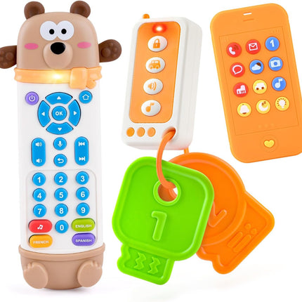 Baby Remote Control Teether Toy with Music, Light & Sound for 6+ Months