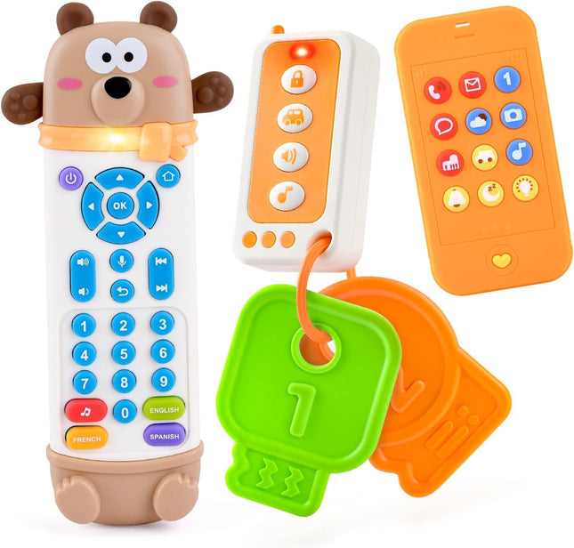 Baby Remote Control Teether Toy with Music, Light & Sound for 6+ Months