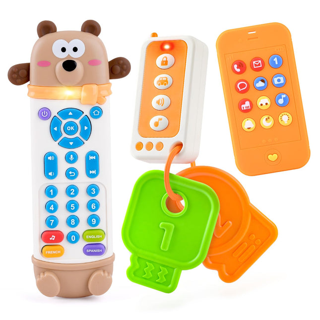 Baby Remote Control Teether Toy – Phone, Keys & Car with Lights & Sounds