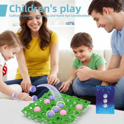 Bounce Ball 4 in a Row Party Game with 60 Balls, 9 Challenge Cards for 2–12 Players