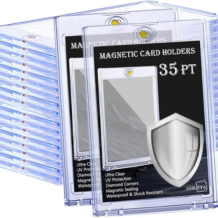 10-Pack 35PT Magnetic Card Holders, Ultra Clear UV Protective Trading Card Cases