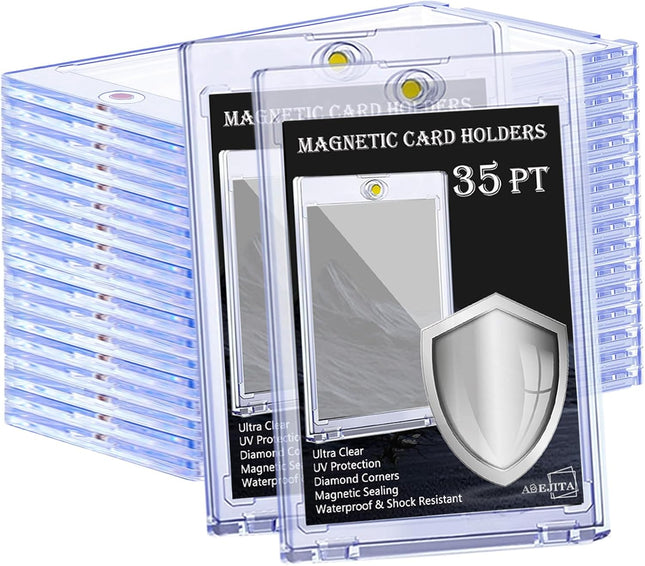 10-Pack 35PT Magnetic Card Holders, Ultra Clear UV Protective Trading Card Cases