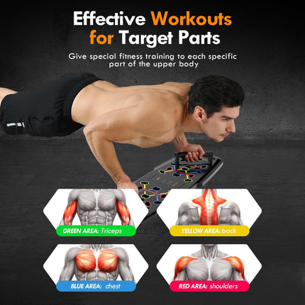 Push Up Board Home Gym Kit with Resistance Bands Ab Roller & 20 Accessories