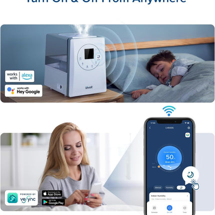 Smart Warm & Cool Mist Humidifier, 6L, 753ft² Coverage, App & Voice Control