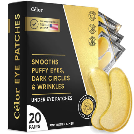 Under Eye Patches 20 Pairs – Reduce Puffiness & Dark Circles, Collagen Mask