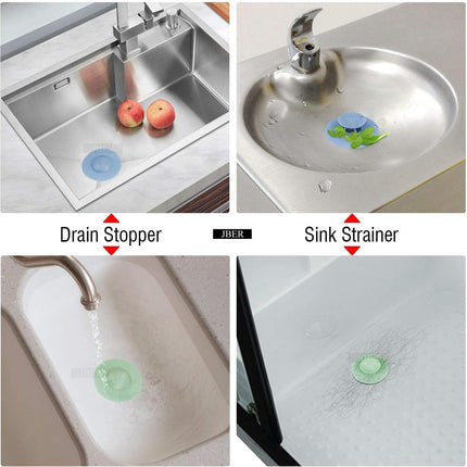 5 Pack Silicone Tub Stopper – Hair Catcher, Easy Install for Bathroom & Kitchen
