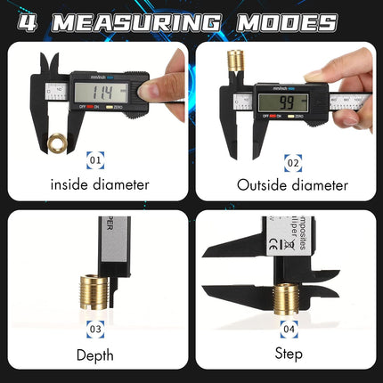 Electronic Digital Calipers, 0-6" with LCD Display, Automatic Shutdown for Jewelry