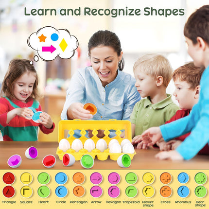 Matching Eggs Sensory Toys – Color & Shape Recognition for Kids, Easter Learning Toy