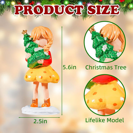 Mini Christmas Tree Figurines – Resin Holiday Centerpiece Decor