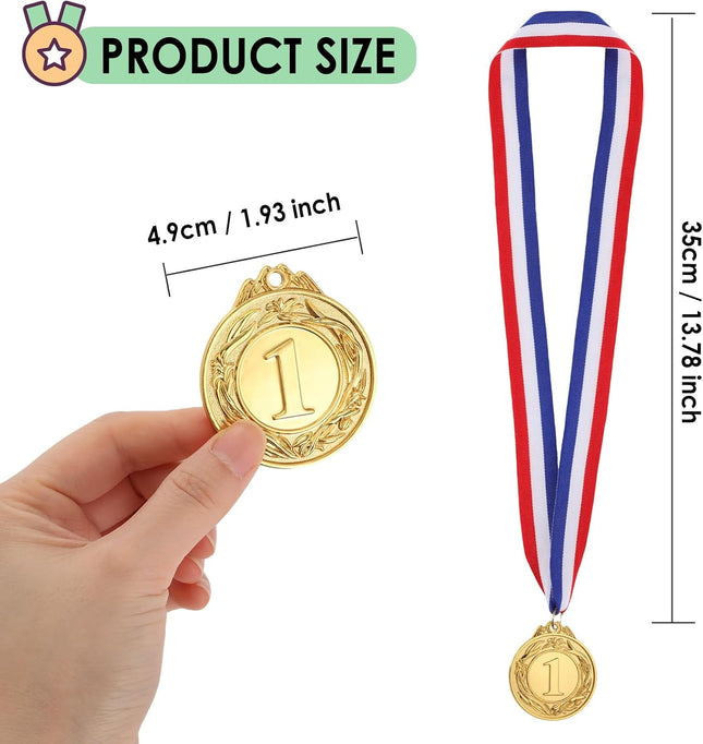 12 Piece Winner Award Medals 2 Inch Zinc Alloy Olympic Sports Champions Gold Silver Bronze
