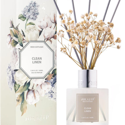 Reed Diffuser Set 3.38 fl oz 100ml Clean Linen Scent with 8 Sticks Home Fragrance