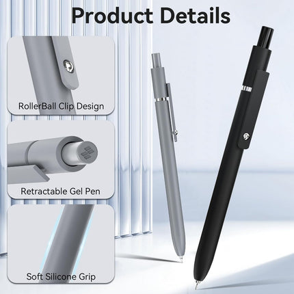 6PCS Gel Pens 0.5mm Fine Point Black Ink – Smooth Quick Dry Writing Pens