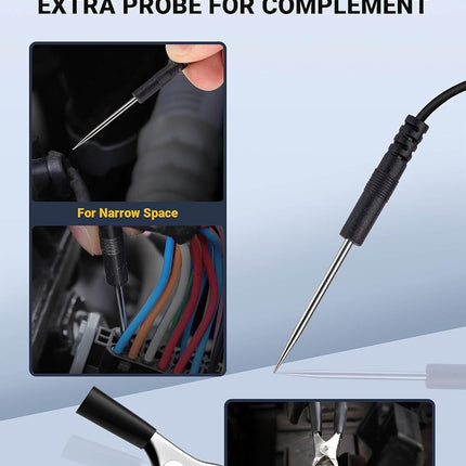 Automotive Test Light – 3-80V LED Digital Voltage Display, Circuit Tester, Extra Probe