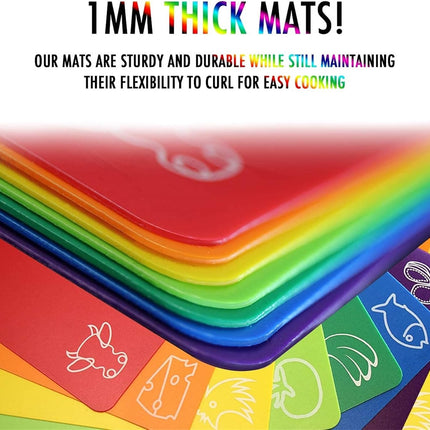 4 Pack Flexible Plastic Cutting Boards Non Slip BPA Free Dishwasher Safe
