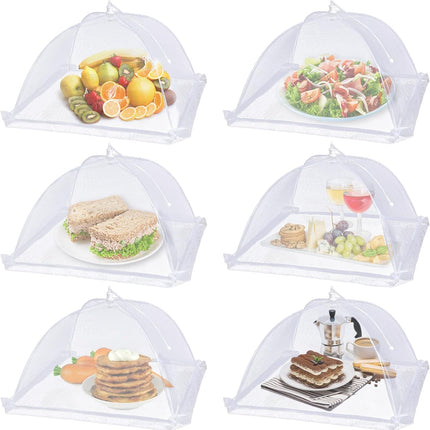 6 Pack Mesh Food Covers 17x17", Pop-Up Nylon Food Tents, Reusable Outdoor Picnic BBQ Covers