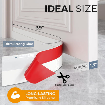 2Pack Door Draft Stopper, Under Door Seal Strip for Cold Air & Noise Block