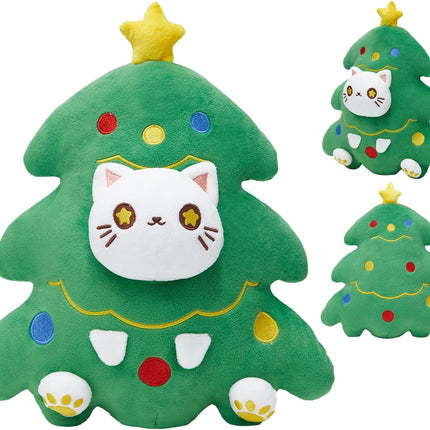 Christmas Cat Plush Toy – 12-Inch Soft Kawaii Kitten Stuffed Animal