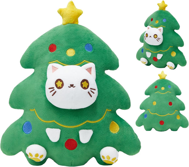 Christmas Cat Plush Toy – 12-Inch Soft Kawaii Kitten Stuffed Animal