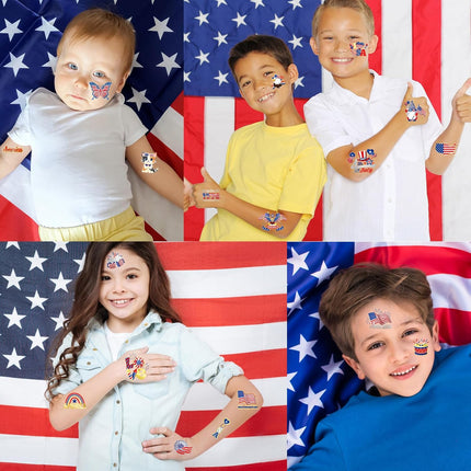 250 Years Freedom 4th July Metallic Temporary Tattoos Patriotic Party Decor