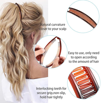 18PCS Banana Hair Clips, Classic Ponytail Comb Clips, Assorted Hair Styling Accessories