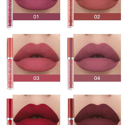 6-Piece Matte Lipstick Set – Long-Lasting, Waterproof, Fade-Resistant