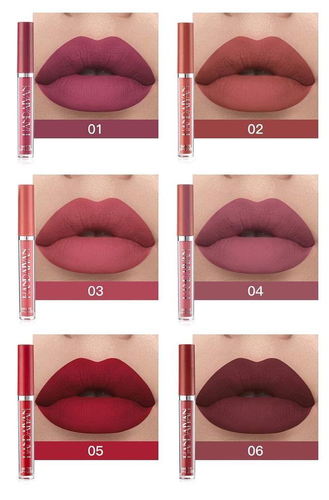 6-Piece Matte Lipstick Set – Long-Lasting, Waterproof, Fade-Resistant