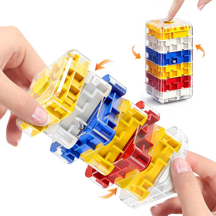 2 in 1 Fidget Spinner Maze Cube 3D Brain Teaser Puzzle Toy 7 Levels