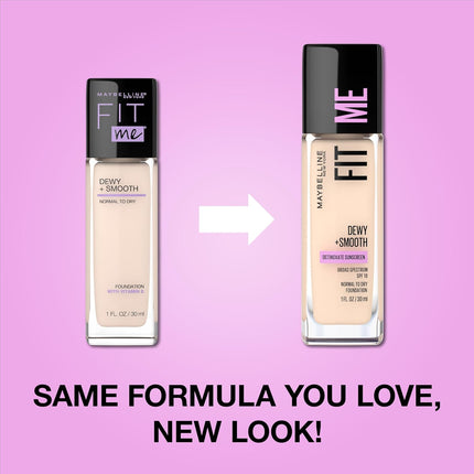 Fit Me Dewy + Smooth Liquid Foundation, Classic Ivory, Hydrating Natural Finish Makeup