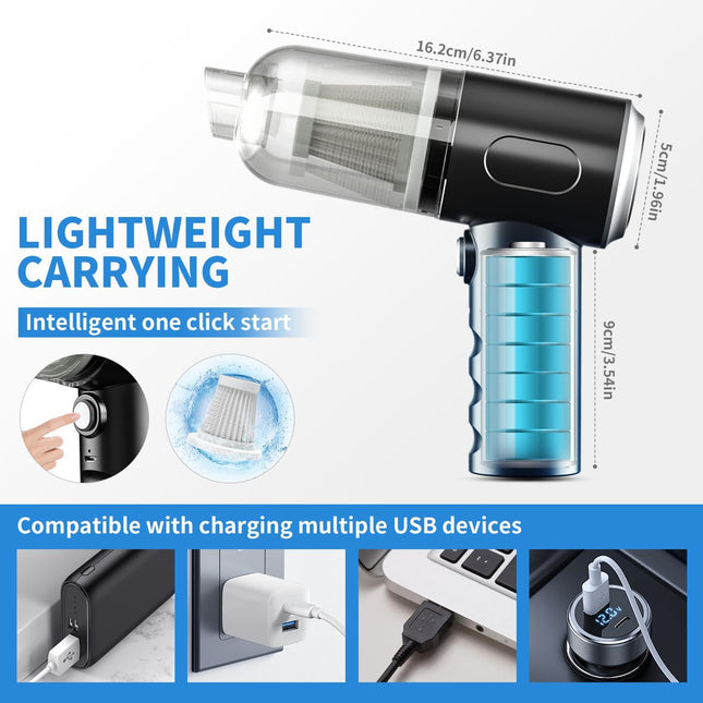 Cordless Electric Air Duster with Vacuum for Computer Keyboard Desktop
