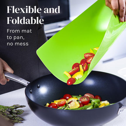 6 Pack Flexible Cutting Board Mats 15x12 BPA Free Non Slip Color Coded