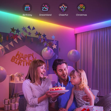 16.4FT RGBIC LED Strip Lights, Bluetooth App Control, DIY Multi-Color Home Decor
