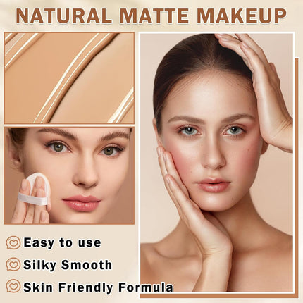 Air Brush Foundation Mature Skin 02 Beige, Lightweight Moisturizing Makeup, Buildable Coverage