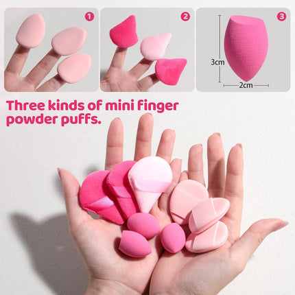20PCS Makeup Sponge Set with Powder Puff Brush, Mini Sponges Liquid, Cream & Powder Makeup