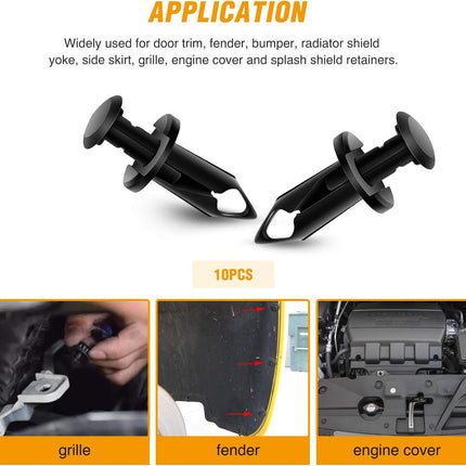 GRC-70 35PCS Engine Under Cover Splash Shield, Bumper Fender Retainer Clips Black
